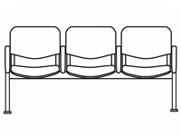 Кресло Тракт(мод.СМ82/6) 3-х местная секция