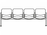 Кресло Тракт(мод.СМ82/6) 4-х местная секция
